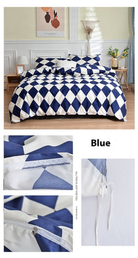 HKM-992211 Geometric Pattern Brushed Single Duvet Cover for Dormitories and Bedrooms