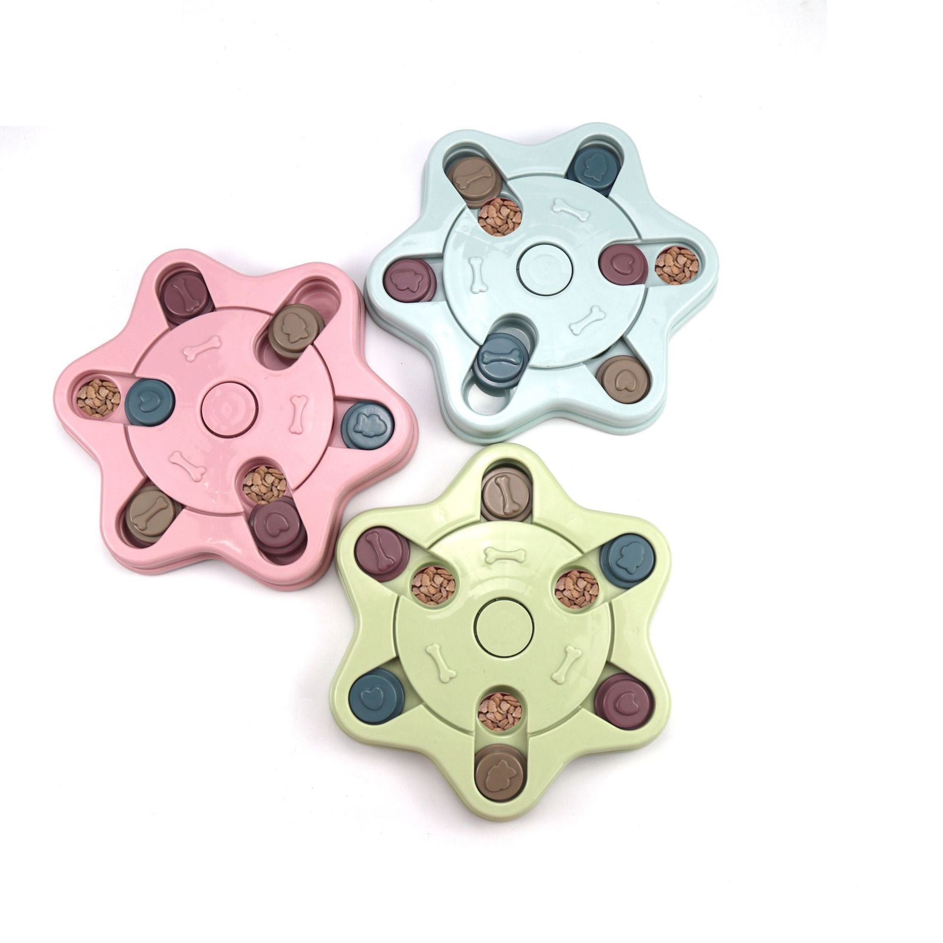 HKM-992339 Slow Feed Anti-Choke Dog Bowl - Durable Plastic Pet Feeder for Healthy Eating - Available in 3 Colors