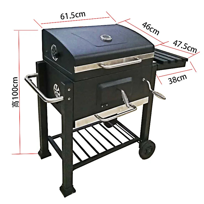KTX-992403 Outdoor Charcoal Barbecue Grill with Smoker, Perfect for Cooking and Entertaining