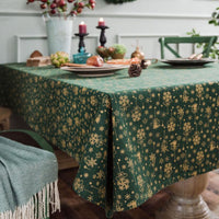HKM-992659 Christmas Red Gilded Cotton-Linen Tablecloth