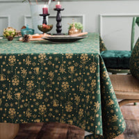 HKM-992659 Christmas Red Gilded Cotton-Linen Tablecloth