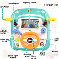 HKM-992851 Musical Steering Wheel Toy for Kids - Interactive Plastic Baby Car Toy for Toddlers