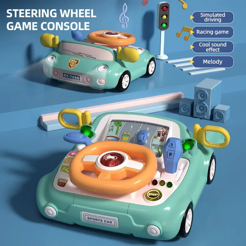 HKM-992851 Musical Steering Wheel Toy for Kids - Interactive Plastic Baby Car Toy for Toddlers