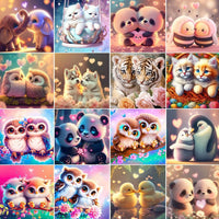 HKM-992979 Animal Pattern Handmade Diamond Stickers - Decorative Canvas Art for Creative Projects
