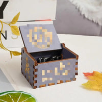 HKM-993043 Engraved Hand Cranked Wooden Music Box - Holiday and Birthday Gift