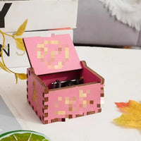 HKM-993043 Engraved Hand Cranked Wooden Music Box - Holiday and Birthday Gift