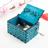 HKM-993043 Engraved Hand Cranked Wooden Music Box - Holiday and Birthday Gift