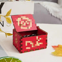 HKM-993043 Engraved Hand Cranked Wooden Music Box - Holiday and Birthday Gift