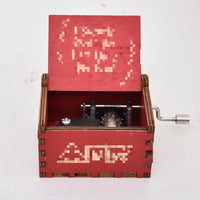 HKM-993043 Engraved Hand Cranked Wooden Music Box - Holiday and Birthday Gift