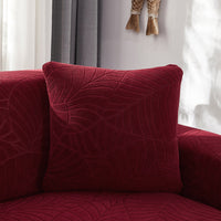 HKM-993107 Nordic Style Knitted Pillow Case Set - Big Leaf Design, 45x45cm, Multiple Colors Available
