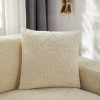 HKM-993107 Nordic Style Knitted Pillow Case Set - Big Leaf Design, 45x45cm, Multiple Colors Available