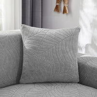 HKM-993107 Nordic Style Knitted Pillow Case Set - Big Leaf Design, 45x45cm, Multiple Colors Available
