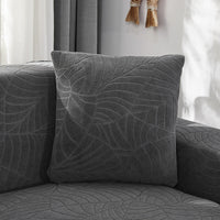 HKM-993107 Nordic Style Knitted Pillow Case Set - Big Leaf Design, 45x45cm, Multiple Colors Available