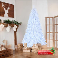 HKM-993171 7ft White Automatic Christmas Tree with 1346 Branches, 500 Cool Color Lights, 8 Modes, PVC Material