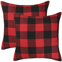 HKM-993171 Modern Plaid Pillowcase with Core - Black & White or Red & Black, 45x45cm