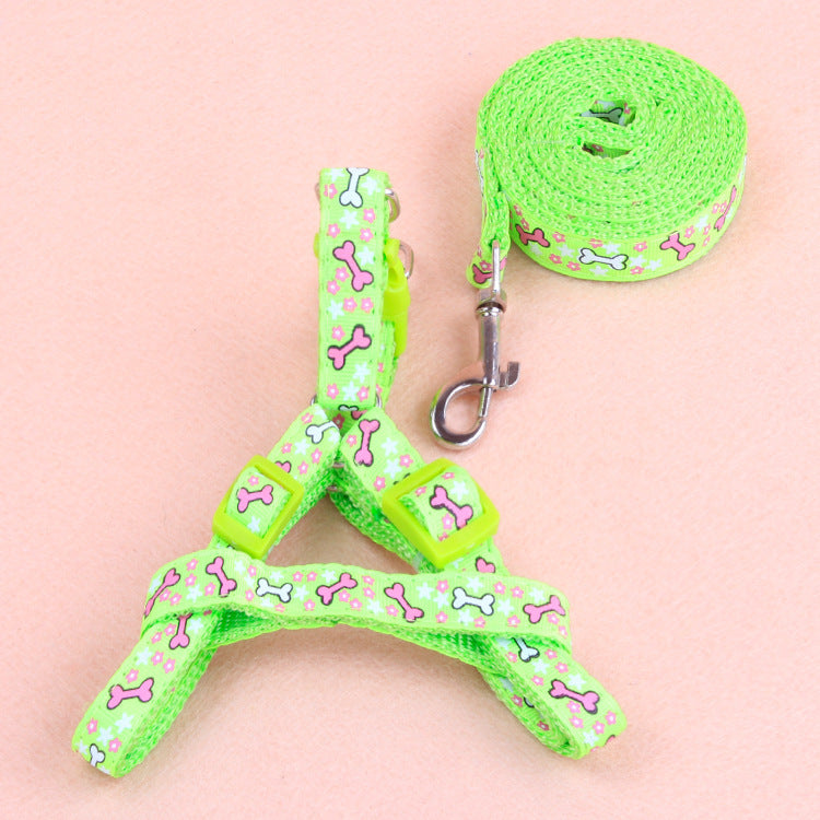 HKM-993235 Colorful Patch Nylon Traction Rope Set for Dogs and Cats