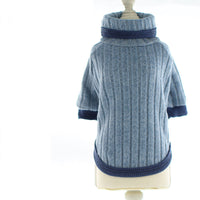 HKM-993299 Cute Two-Piece Pet Costume for Small Dogs, Turtleneck Sweater in Pink, Blue, Gray Woolen Plaid