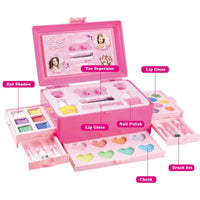 HKM-993299 Portable Makeup Toy Set for Kids - Safe Lipsticks, Eyeshadow & Nail Polish in Travel Case