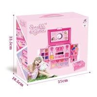 HKM-993299 Portable Makeup Toy Set for Kids - Safe Lipsticks, Eyeshadow & Nail Polish in Travel Case