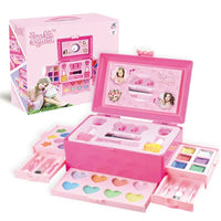 HKM-993299 Portable Makeup Toy Set for Kids - Safe Lipsticks, Eyeshadow & Nail Polish in Travel Case
