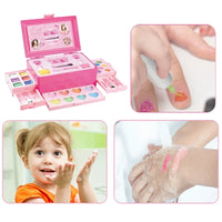 HKM-993299 Portable Makeup Toy Set for Kids - Safe Lipsticks, Eyeshadow & Nail Polish in Travel Case