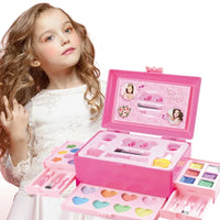 HKM-993299 Portable Makeup Toy Set for Kids - Safe Lipsticks, Eyeshadow & Nail Polish in Travel Case