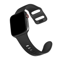 HKM-993555 Liquid Silicone Sports Strap for Apple Watch - Simple Solid Color Wristband