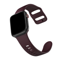 HKM-993555 Liquid Silicone Sports Strap for Apple Watch - Simple Solid Color Wristband