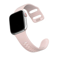 HKM-993555 Liquid Silicone Sports Strap for Apple Watch - Simple Solid Color Wristband
