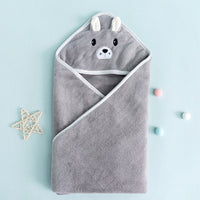 HKM-993619 Soft Coral Velvet Newborn Baby Quilt - Seasonal Use in White, Orange, Gray, Green, and Pink Bear Designs (80 x 80 cm)