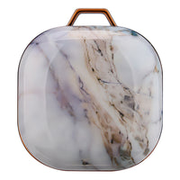 HKM-993939 Green Gold Marble IMD Case for Samsung Buds Live/Pro - Electroplating Hard Shell, Drop-Proof and Dirt-Resistant