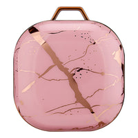 HKM-993939 Green Gold Marble IMD Case for Samsung Buds Live/Pro - Electroplating Hard Shell, Drop-Proof and Dirt-Resistant