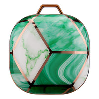 HKM-993939 Green Gold Marble IMD Case for Samsung Buds Live/Pro - Electroplating Hard Shell, Drop-Proof and Dirt-Resistant