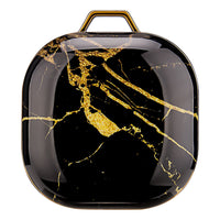 HKM-993939 Green Gold Marble IMD Case for Samsung Buds Live/Pro - Electroplating Hard Shell, Drop-Proof and Dirt-Resistant