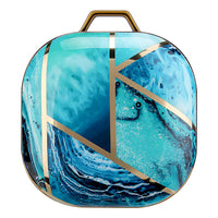 HKM-993939 Green Gold Marble IMD Case for Samsung Buds Live/Pro - Electroplating Hard Shell, Drop-Proof and Dirt-Resistant