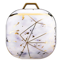 HKM-993939 Green Gold Marble IMD Case for Samsung Buds Live/Pro - Electroplating Hard Shell, Drop-Proof and Dirt-Resistant