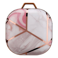 HKM-993939 Green Gold Marble IMD Case for Samsung Buds Live/Pro - Electroplating Hard Shell, Drop-Proof and Dirt-Resistant