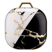 HKM-993939 Green Gold Marble IMD Case for Samsung Buds Live/Pro - Electroplating Hard Shell, Drop-Proof and Dirt-Resistant