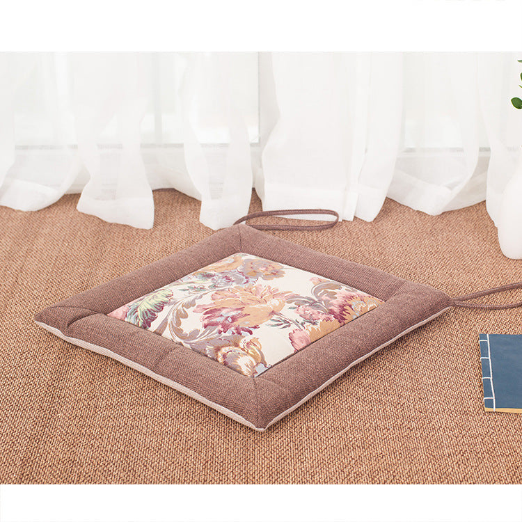 HKM-994003 Linen Strap Non-slip Chair Cushion 40x40cm for Living Room, Dining, and Outdoor Use