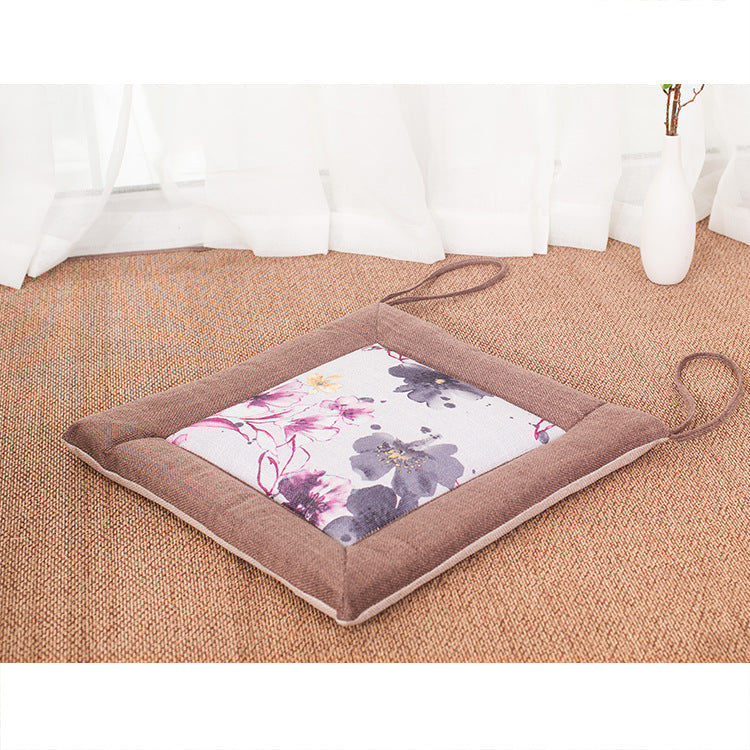 HKM-994003 Linen Strap Non-slip Chair Cushion 40x40cm for Living Room, Dining, and Outdoor Use