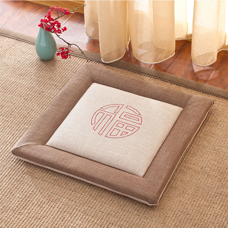 HKM-994003 Linen Strap Non-slip Chair Cushion 40x40cm for Living Room, Dining, and Outdoor Use
