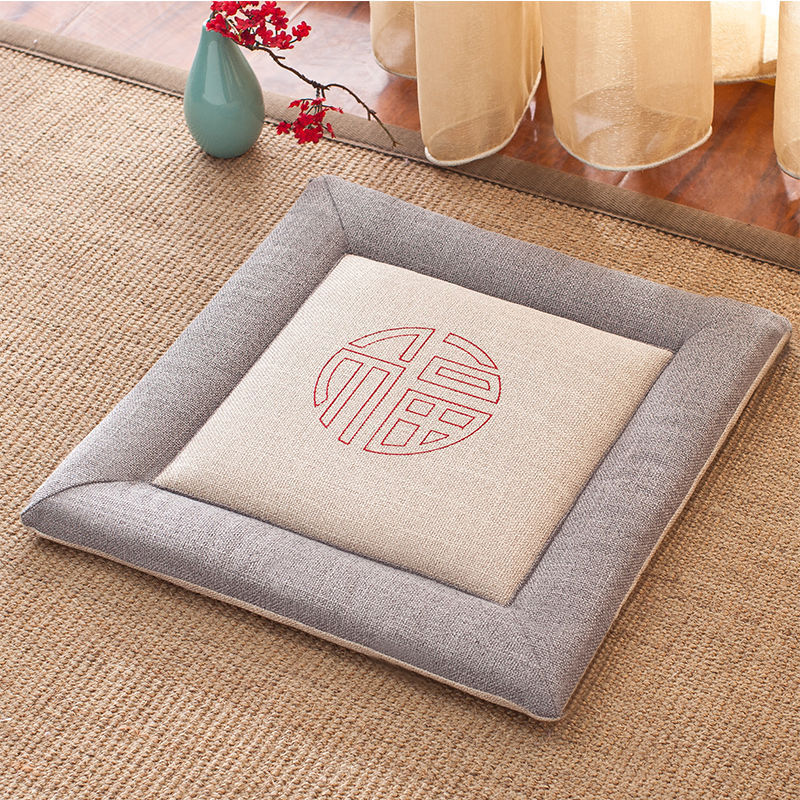 HKM-994003 Linen Strap Non-slip Chair Cushion 40x40cm for Living Room, Dining, and Outdoor Use