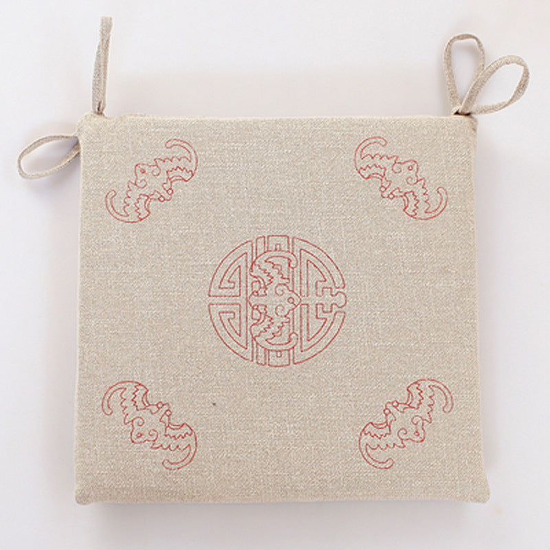 HKM-994003 Linen Strap Non-slip Chair Cushion 40x40cm for Living Room, Dining, and Outdoor Use