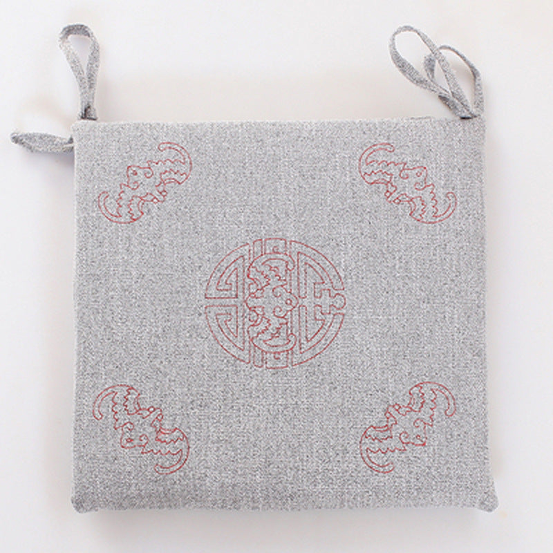 HKM-994003 Linen Strap Non-slip Chair Cushion 40x40cm for Living Room, Dining, and Outdoor Use