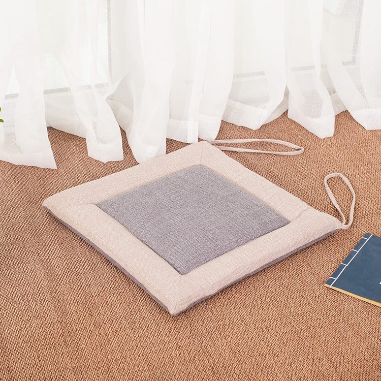 HKM-994003 Linen Strap Non-slip Chair Cushion 40x40cm for Living Room, Dining, and Outdoor Use