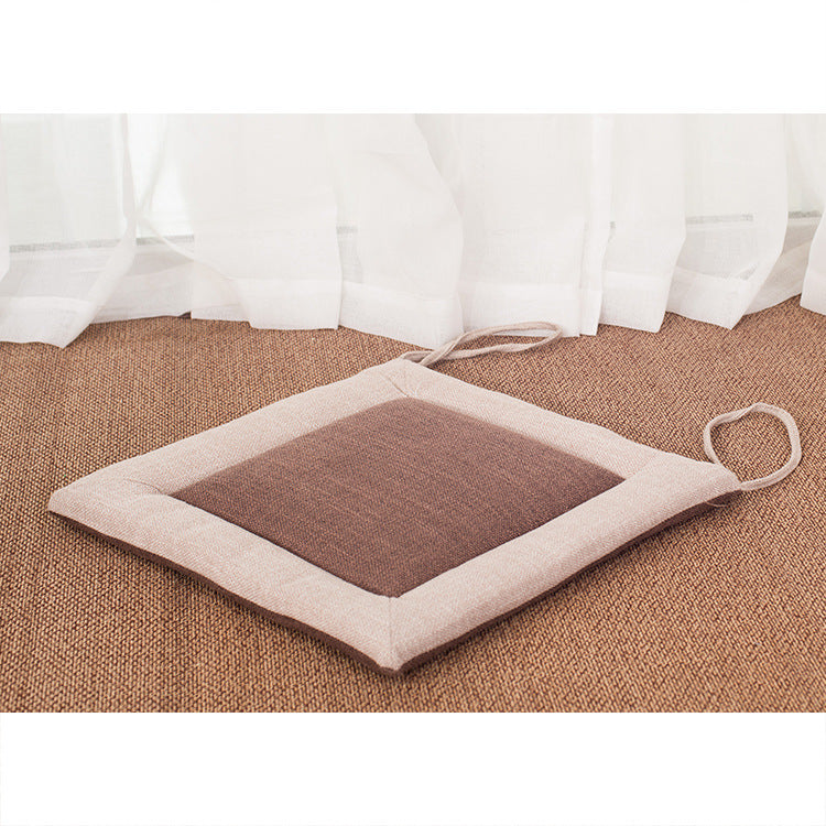 HKM-994003 Linen Strap Non-slip Chair Cushion 40x40cm for Living Room, Dining, and Outdoor Use