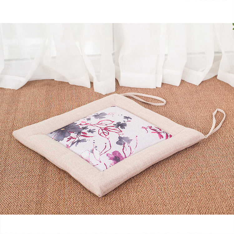 HKM-994003 Linen Strap Non-slip Chair Cushion 40x40cm for Living Room, Dining, and Outdoor Use