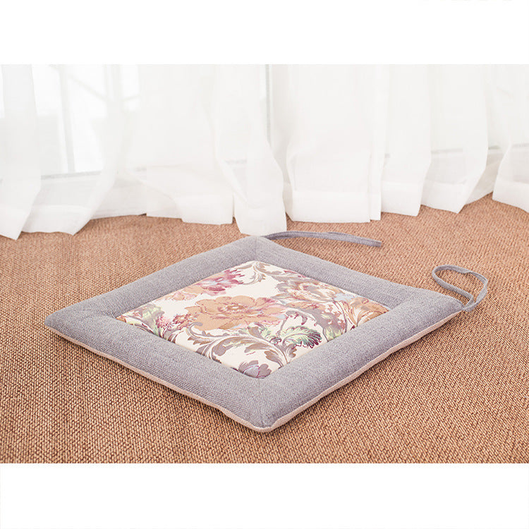 HKM-994003 Linen Strap Non-slip Chair Cushion 40x40cm for Living Room, Dining, and Outdoor Use