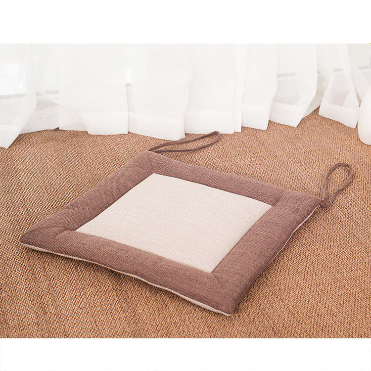 HKM-994003 Linen Strap Non-slip Chair Cushion 40x40cm for Living Room, Dining, and Outdoor Use