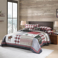 HKM-994195 Floral Cotton Airable Cover Summer Cool Quilt 3-Piece Set in Two Sizes